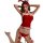 Red desire velvet bunny girl outfit featuring a sexy christmas-themed costume with a sweet mini dress and matching bra, perfe...