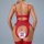 Red lace backless shapewear bodysuit with cutout detail, sexy plus size body shaper for women.