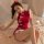Red lace lingerie set featuring a new year chinese qipao costume with tassels, perfect for role play and sexy outfits.