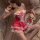 Red maid costume dress featuring lace details, corset design, and bow accents, perfect for sexy ol style princess sleepwear w...