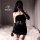 Sexy saintly-inspired sleepwear & costume outfit for women, featuring elegant black lace and velvet design, perfect for eveni...
