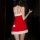 Red velvet sexy christmas lingerie dress - holiday party role play sleepwear, pure & tempting costume