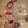 Sexy red bunny-themed lingerie set featuring a festive design with rabbit ears and bow details, perfect for holiday celebrati...
