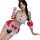 Red new year bunny maid costume set - sexy cosplay outfit with pure & alluring lingerie