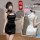 Sexy retro chinese qipao lingerie set with high-slit design, elegant sheer bodysuit for women, perfect for nighttime wear