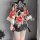 Rinlinx japanese kimono lingerie set featuring vibrant floral patterns, perfect for cute and playful role play outfits for wo...
