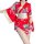 Rinlinx japanese kimono lingerie set - vibrant red kimono with floral patterns, perfect for playful role play outfits for wom...