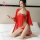 Romantic new year sexy transparent bridal lingerie set – seductive costume sleepwear ensemble featuring a vibrant red desig...