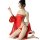 Romantic new year sexy transparent bridal lingerie set – seductive costume sleepwear ensemble featuring elegant red design ...