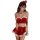 Sexy rudolph-themed christmas outfit with red velvet bralette and skirt, perfect holiday sleepwear for women