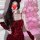 Sexy red sequin nightgown with reindeer antlers headband, perfect for festive role play outfits.