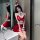 Seductive lace bodysuit dress - holiday-themed naughty lingerie set for new year & christmas, featuring festive cherries and ...