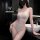 Woman wearing white lace bodysuit with cut-outs and backless design, romantic lingerie set for sleepwear.