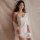 Seductive lace deep v-neck backless sleep dress for women, elegant and sexy lingerie sleepwear, easy-on bedroom outfit.