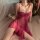 Seductive lace sheer sleep dress featuring front slit, underwire push-up design, teasing detail, perfect for women seeking el...