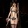 Woman wearing seductive leopard print bodysuit with cat ears, modest yet alluring lingerie for sleepwear or roleplay.