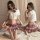 Seductive pleated skirt lingerie set – cute jk uniform style womens sexy student outfit featuring a white blouse with a bow t...
