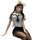 Woman in student-themed lingerie set with white blouse, black skirt, and cat ears, posing seductively for roleplay.