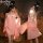 Sensual ancient chinese style lingerie set - sheer hanfu costume for romantic bedroom play, featuring elegant peach-colored f...