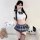 Sensual jk uniform set for small bust - sexy schoolgirl outfit with chest-revealing design, flirty pleated skirt