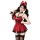 Sensual maid costume lingerie set - red lace dress with black accents, thigh-high stockings, and a bow headband for flirty at...