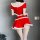 Sexy bunny girl christmas outfit - red velvet lingerie set with white trim for holiday party & new years eve