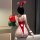Sexy christmas bunny girl costume - pure & tempting holiday lingerie set, featuring festive red and white design with bunny e...