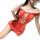 Sexy christmas lingerie set - red fuzzy bodycon mesh dress with bow detail for couples play & holiday romance