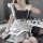 Sexy cute maid apron costume set - playful busty-looking role play outfit for small bust women, trendy home wear