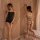 Sexy hollow-out bodycon sleep dress for women – u-neck lactation-free seductive lace nightgown, showcased from both front and...