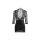 Black lace bodysuit with sheer floral pattern and tight-fit skirt, perfect for seductive sleepwear or intimate outfits.