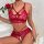 Sexy lace lingerie set featuring sheer transparent design with intricate patterns, delicate straps, and cut-out details for a...