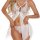 Sexy lace mesh v-neck cross-strap lingerie set featuring a bow and front slit, perfect for european style sleepwear.