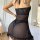 Sexy lace mesh nightgown set featuring halter neck and side slit design, perfect for women seeking elegant and revealing atti...