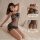 Sexy lace mesh polka dot babydoll nightgown with flirty bow-tie, bodycon sleepwear & lingerie set shown on model.