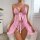 Sexy lace sleep dress set featuring floral mesh front with open design, perfect for women seeking elegant and feminine linger...