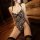 Sexy leopard print lace bodysuit with underwire, featuring an open-crotch design for womens nightwear and roleplay.