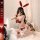 Sexy maid christmas costume for women - cute bunny girl lingerie set, naughty holiday outfit with bow & tail