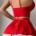 Sexy maid costume set featuring red crop top with lace trim and adjustable straps, perfect for adults seeking an elegant yet ...