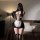 Sexy maid costume set featuring sheer mesh lingerie with tear-away design, enhancing cleavage and rear exposure for a bold lo...