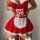 Sexy maid costume set for women - lace trim french maid outfit with apron & ties