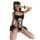 Sexy maid costume for women featuring lace role play outfit with open-crotch design, elegant and flirty uniform set.