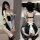 Sexy maid costume for women featuring a seductive black and white design with lace details, perfect for role play and adult e...