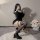 Sexy mesh over-the-knee stockings - punk fishnet thigh highs with leg rings, black sheer tights for fashion & cosplay
