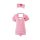 Pink nurse costume lingerie set with red cross hat, featuring lace details and open-crotch design for passionate nights.