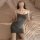 Sexy satin slip nightgown with shiny silver thread design, perfect for role play and nightclub outfits.
