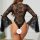 Sexy sheer lace bodysuit featuring long sleeves and delicate floral patterns, perfect for intimate wear with ultra-thin mesh ...