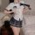 Sexy student uniform lingerie set - jk skirt outfit for role play, featuring a white blouse with plaid tie and skirt, perfect...