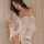 Sexy womens sleepwear set featuring a sheer boyfriend shirt paired with a matching summer nightgown, perfect for hot pure tem...