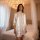 Elegant white silk-robe with lace detailing, perfect for women seeking sexy yet sophisticated sleepwear or bathrobe. us/eu st...